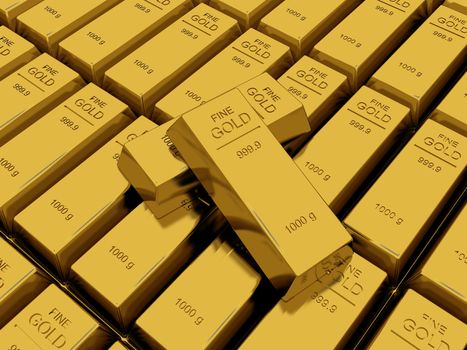 Stacked gold bars