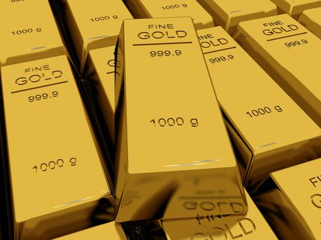 Stacked gold bars