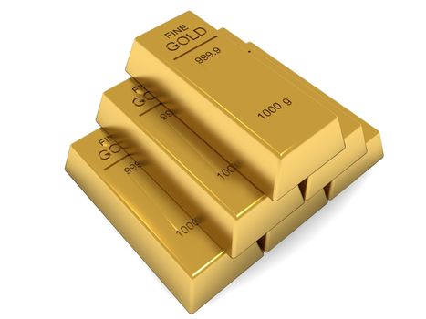 Stacked gold bars