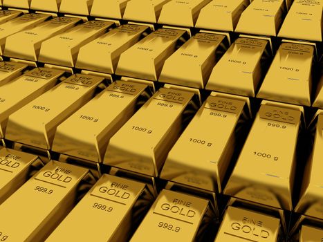 Stacked gold bars