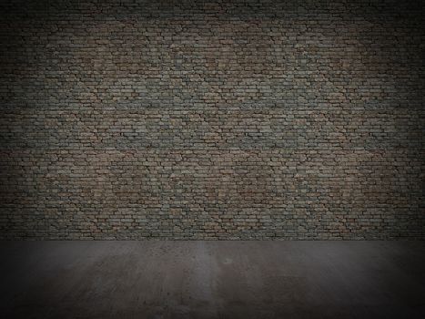 brick wall with concrete floor  background