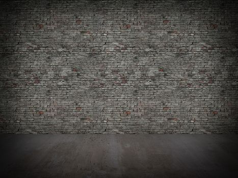 brick wall with concrete floor  background