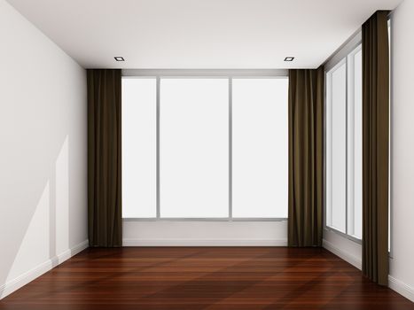 Empty white room ,3d