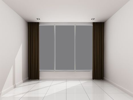 Empty white room ,3d