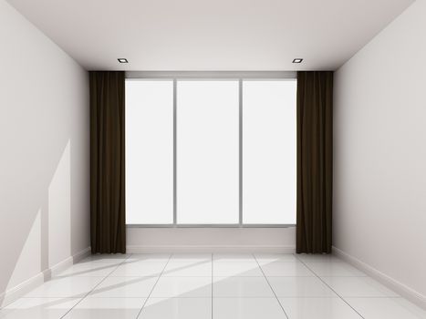 Empty white room ,3d