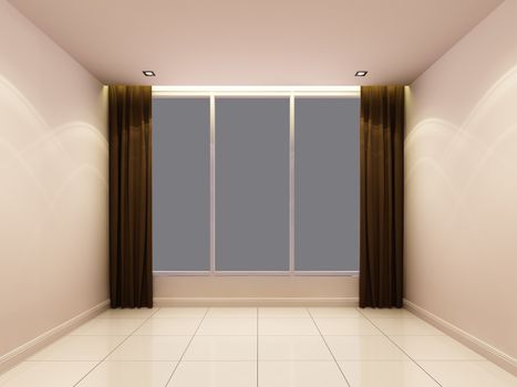 Empty white room ,3d