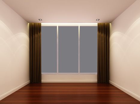 Empty white room ,3d