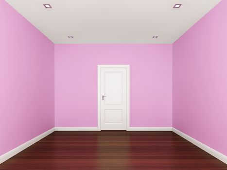 pink wall in a empty room