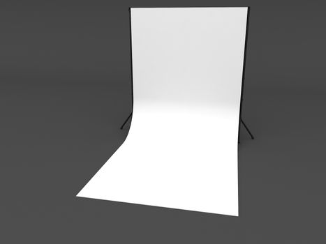  White Screen a isolated on grey background  ,3d rendering