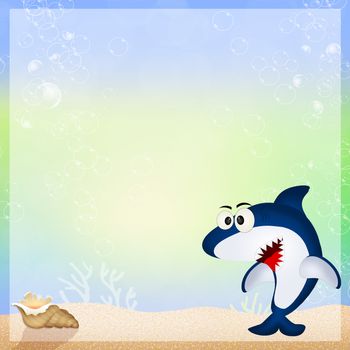 illustration of shark in the ocean