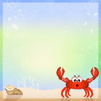 illustration of crab in the ocean