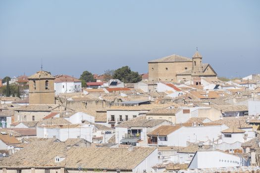 Baeza city (World Heritage Site), "Iglesia de los Descalzos" and "Iglesia del Salvador" in the background, Jaen, Spain