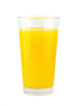 glass of orange juice on white background