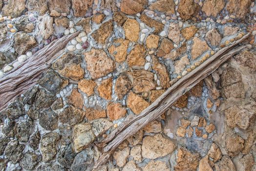 Background of stone wall texture abstract for design.