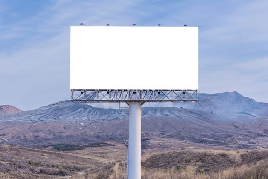 billboard blank on countryside road for advertising background.