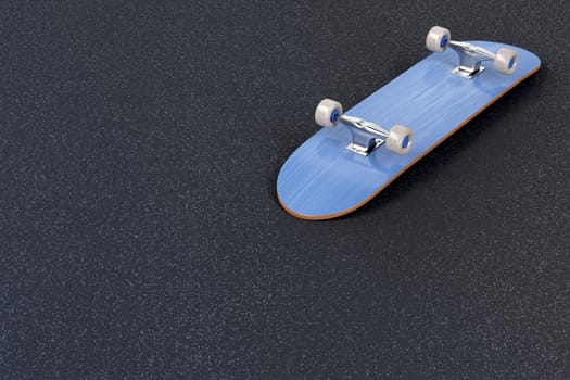 Brand new skateboard on asphalt 