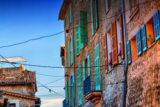 Street view in Valldemossa, Mallorca in Spain.