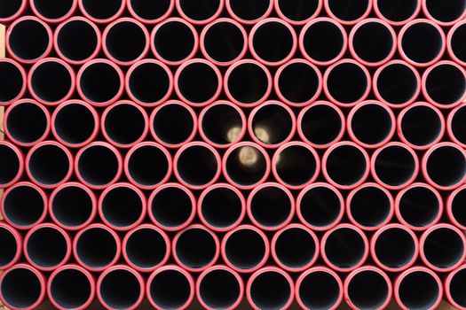 Temporary storage of various plastic pipes