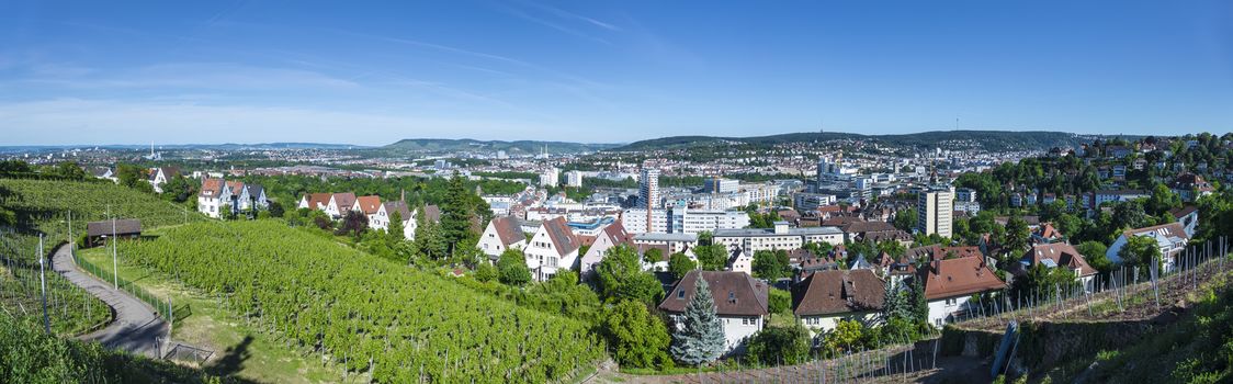 An image of a panoramic view to Stuttgart