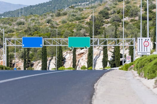 empty highway road sign