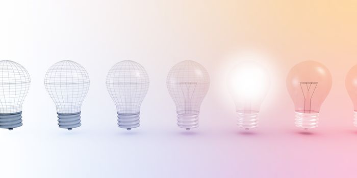 Creative Thinking with Light Bulb Illuminated as Concept