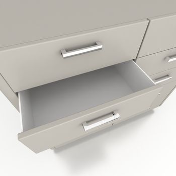 cupboard with opened empty drawer