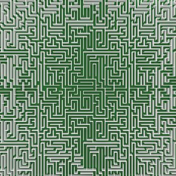 top view of endless maze 3d illustration