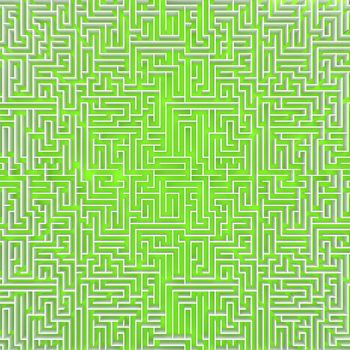 top view of endless maze 3d illustration