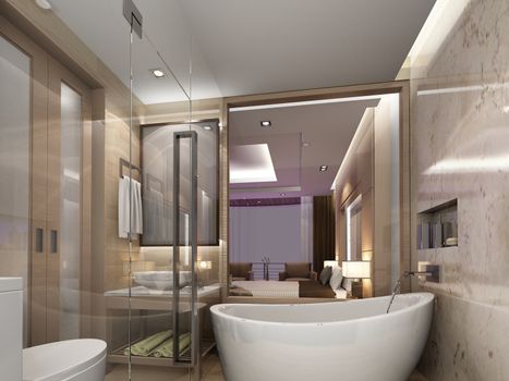 3d rendering of interior bathroom