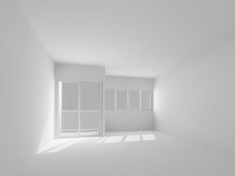 white wall,empty room,3d interior