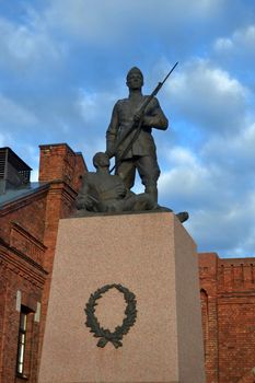 Historic monument of estonian patriotic soldier. Former Tondi Military Academy, Tallinn, Estonia