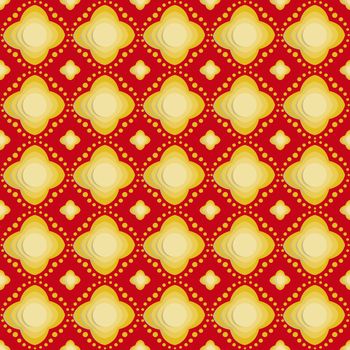 Gold flower on red background is seamless patterns can be used for wallpaper pattern fills and background.