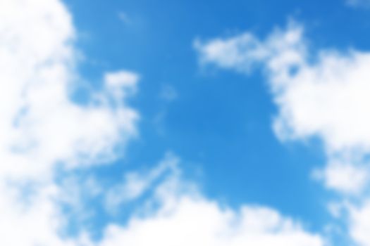 Blurred blue sky with clouds. Nature wallpaper background