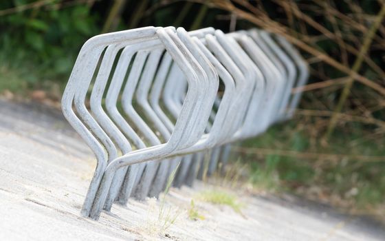 Bike rack in front of a dutch school