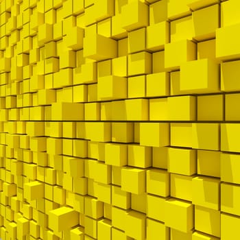 3d rendering of colorful cubic random level background.