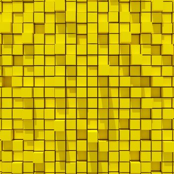 3d rendering of colorful cubic random level background.