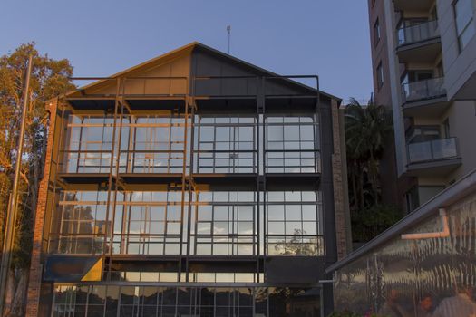 Warehouse condominium in Pyrmont, Sydney, Australia. Luxury apartments in an old industrial building