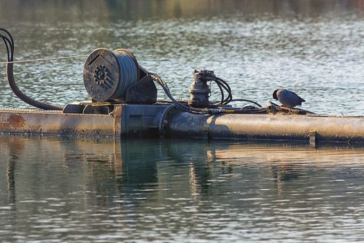 Water is pumped from a lake.