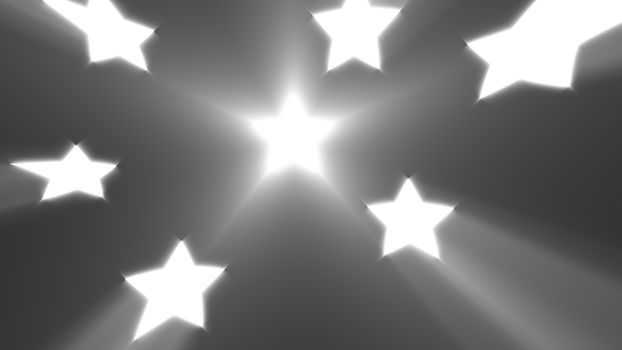 Abstract background with shiny stars. 3d render