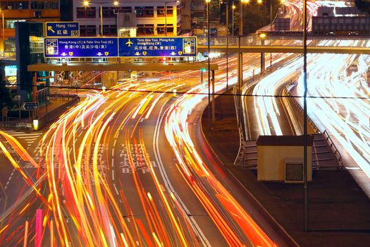 Traffic night in urban city