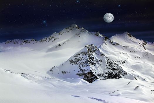 Russia. Caucasus. View on Elbrus Mount - the highest point of Europe