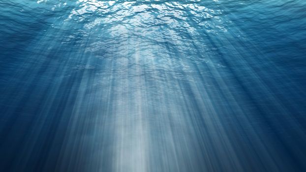 Abstract underwater background. Digital backdrop. 3d render