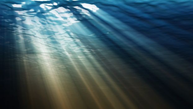 Abstract underwater background. Digital backdrop. 3d render