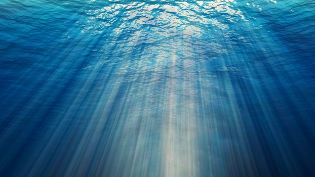 Abstract underwater background. Digital backdrop. 3d render