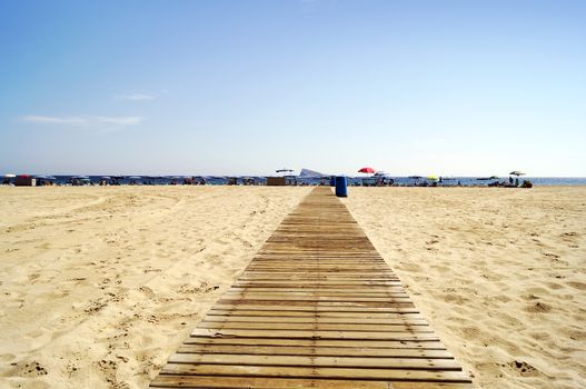 Poniente beach in Benidorm, Spain 