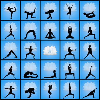 illustration of yoga poses scheme