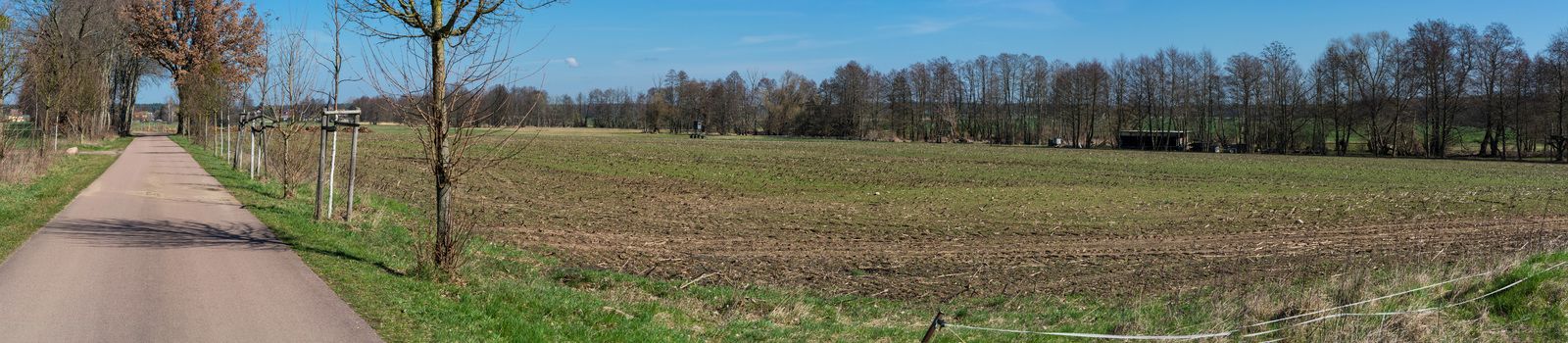 Panoramic road between the village My village and the village Muehlstedt in Saxony Anhalt, Germany.