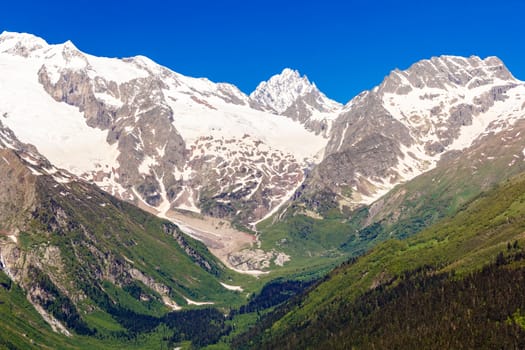 Spring landscape of mountains Caucasus region in Russia