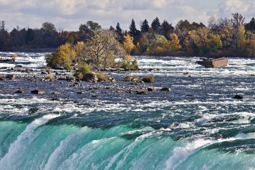Beautiful background with amazing powerful Niagara river