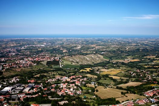 Panoramic view of the plain from the san marino castle